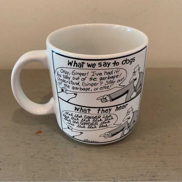 VTG 1983 The Far Side What We Say To Dogs Coffee Mug - Picture 1 of 6
